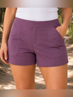 Eddie Bauer Women's Purple Hiking Trail Shorts Size 16 Stretch Outdoor NWT